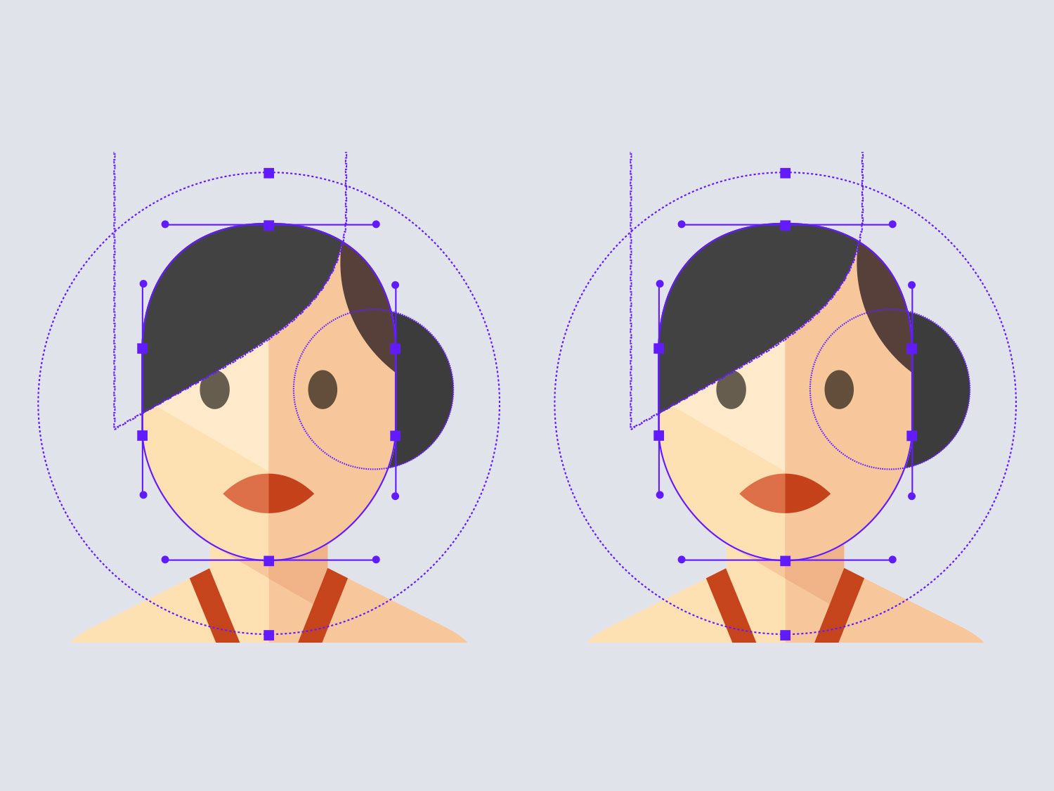 side by side comparison of an SVG image and an optimized SVG image