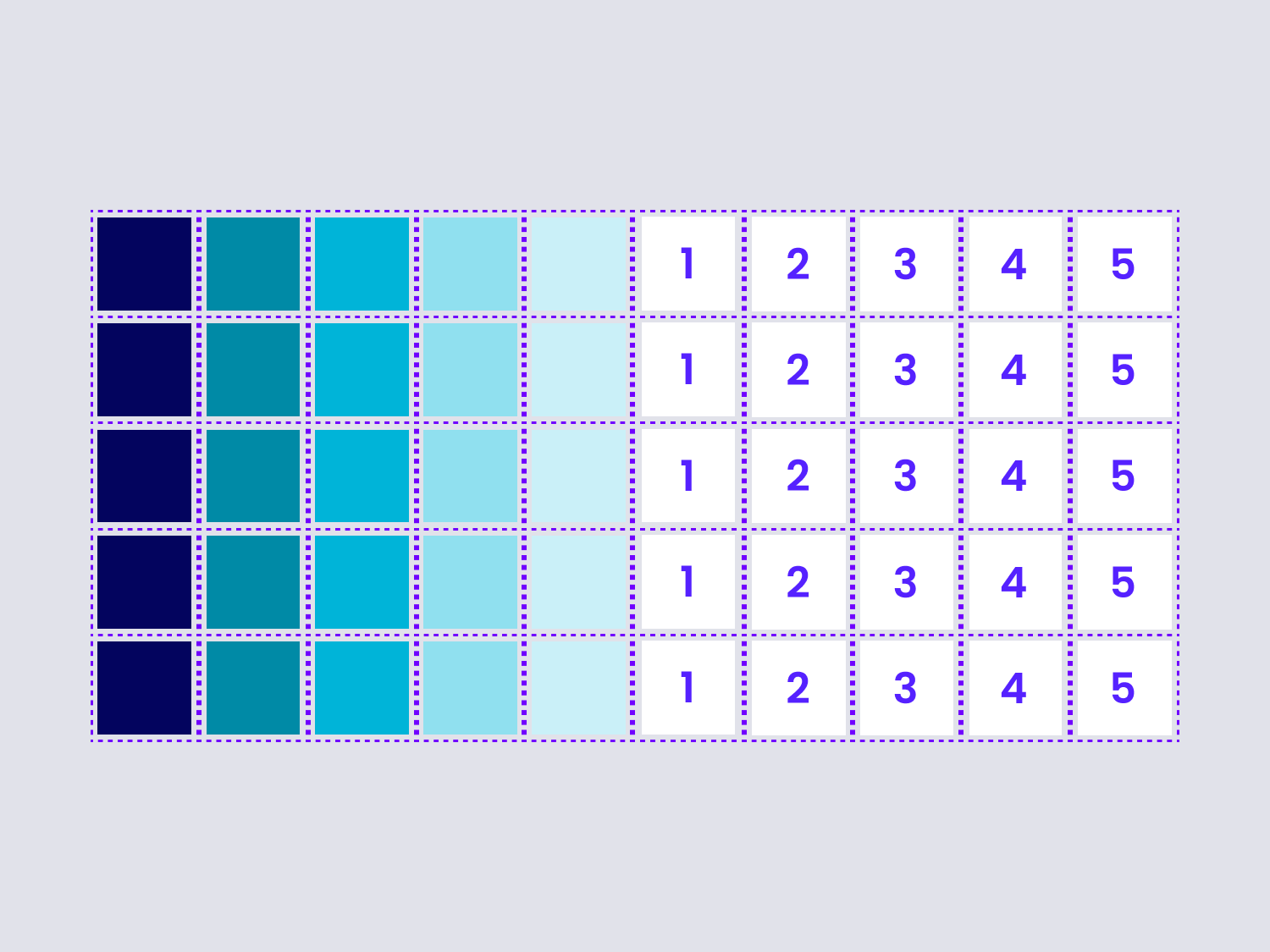 a table that illustrates PNG filters by showing a grid with colored pixels and a numerical value assigned to each one of them